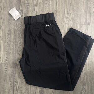 Nike Women’s Black Tapered Athletic Trousers with White Swoosh